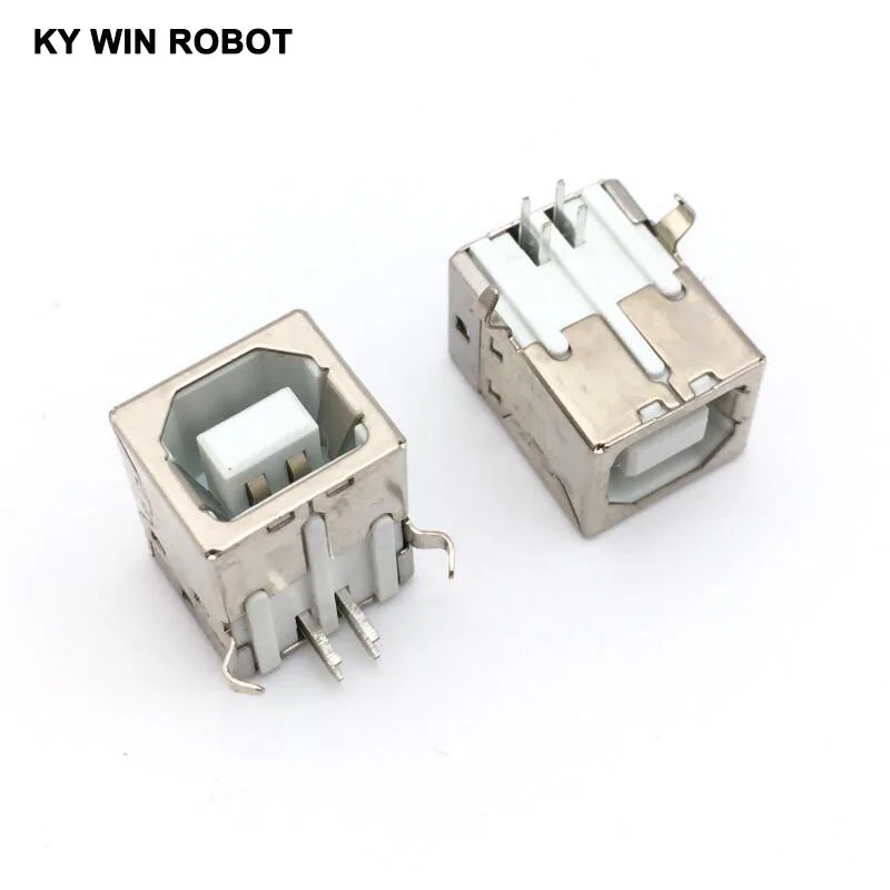 

10Pcs Square USB socket usb B Type Female 90 degree PCB welding parent Connector For Printer Data