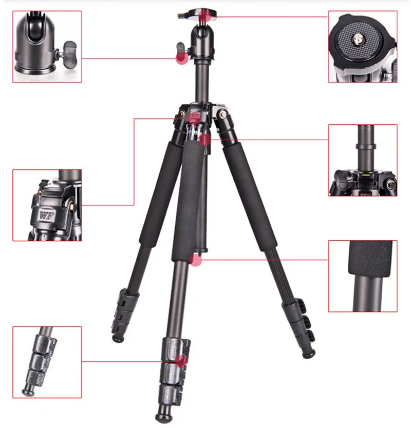Штатив WEIFENG WF3642B 3642B из алюминия портативный профессиональный штатив для