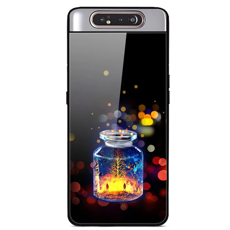 6," чехол для samsung A80, чехол A 80, роскошная задняя крышка из закаленного стекла для samsung Galaxy A80 A90 A 90, чехол, мягкий ТПУ бампер, рамка