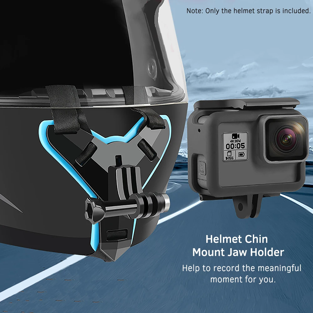PC + Nylon Helmet Holder stents for GoPro Hero 7/6/5/4/3 Motorcycle Strap Action Camera Motorcycling Xiaoyi | Электроника