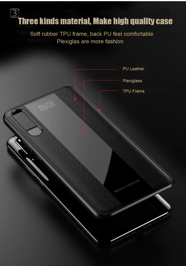 Huawei P20 Pro кожаный чехол Vpower Мягкий ТПУ бампер+ плексиглас+ чехол из искусственной кожи для телефона s Funda для huawei P20/P20 Lite задняя крышка
