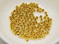 1000 golden plated metal small round beads 3 2mm smooth ball spacer jewelry