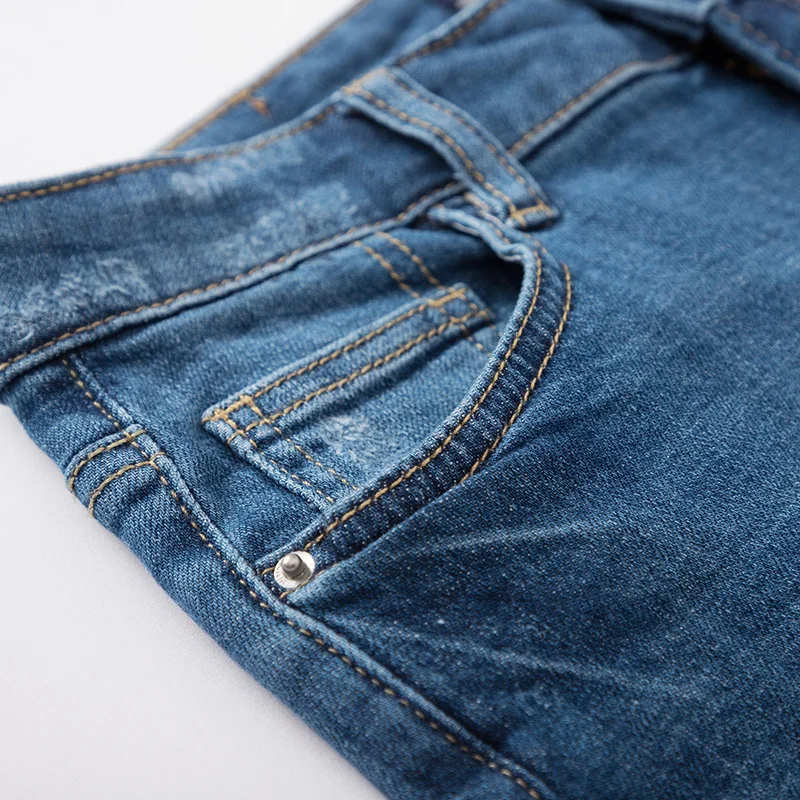 Женские джинсы с низкой талией SEMIR тонкие брюки дырками в Корейском стиле лето