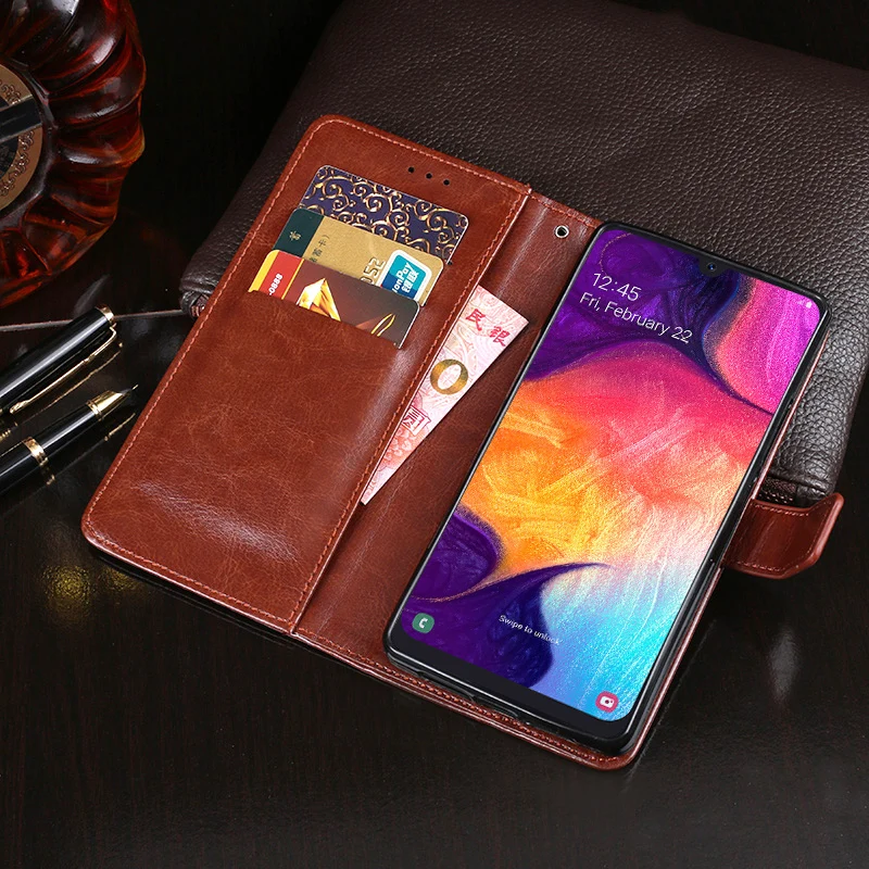 Роскошный кожаный чехол с откидной крышкой для samsung Galaxy A50 кейс телефона модный