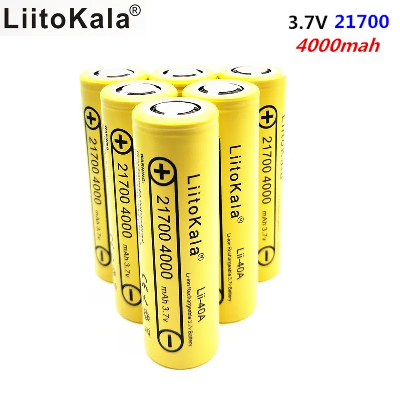 5 шт. liitokala lii 40a 21700 4000 мАч Li ni Батарея 3.7 В 40A для электронных сигарет mod/комплект 30A