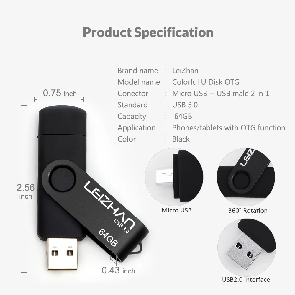 LEIZHAN USB флеш накопитель 3 0 Micro Memory Stick память 64 ГБ 32 16 Флешка смартфон флешка U диск