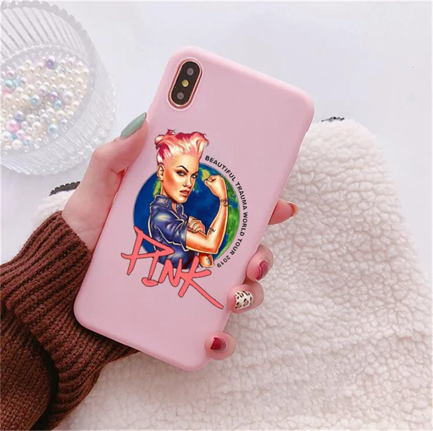 Чехол P!nk для iPhone X 7 Plus XS чехол 6S 8 6 Max розовый 2019|Бамперы| |