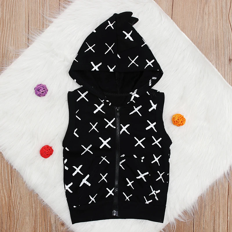 Осень 2019 Детский жилет куртки повседневный теплый для малышей с капюшоном