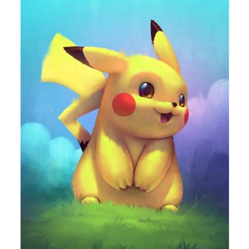 Алмазная круглая буровая долота с рисунком Пикачу вышивка крестом украшение из