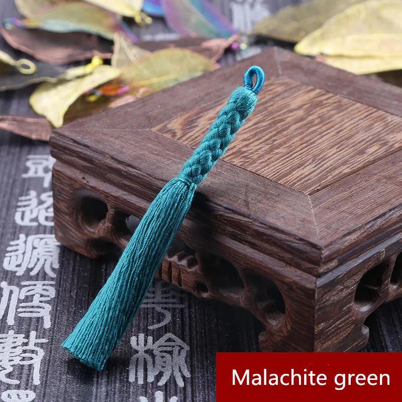 Malachite green 5 шт. мини цветок конопли кисточкой ювелирные изделия занавес одежды декоративные аксессуары DIY Ключ сотовый телефон сумка бахрома отделка кисточки кулон - Цвет: Malachite green