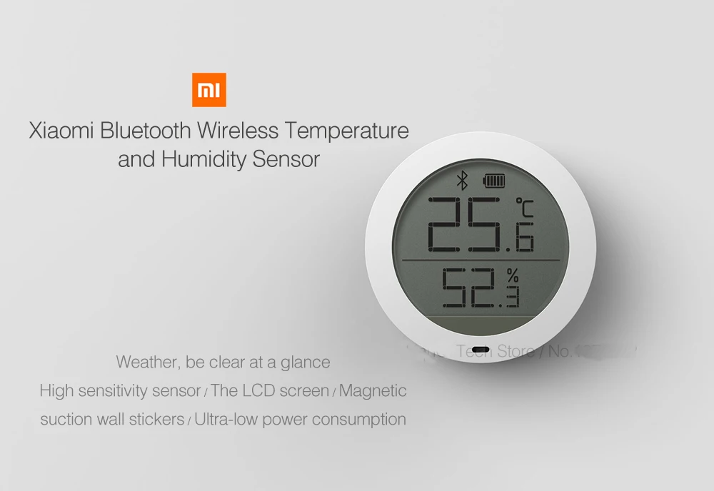 Xiaomi Mijia Bluetooth гигротермограф Высокочувствительный гигрометр термометр ЖК-экран магнитная наклейка низкое потребление