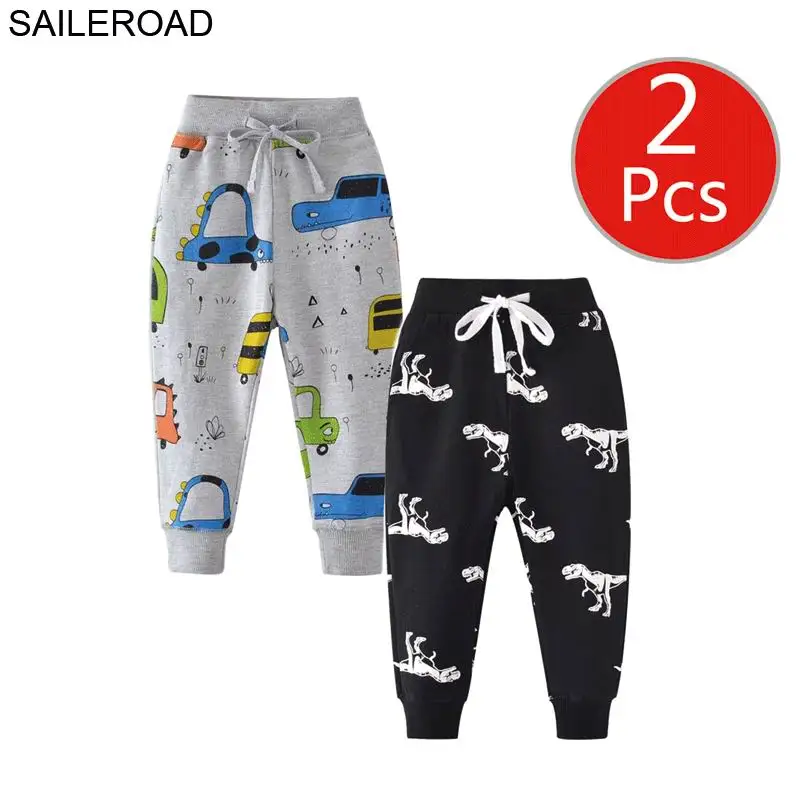 SAILEROAD 2 шт. Детские спортивные штаны Детские повседневные спортивные брюки Автомобиль Автомобиль Детские брюки Брюки для мальчиков Полные брюки Детские брюки - Цвет: 7072 7074 same photo