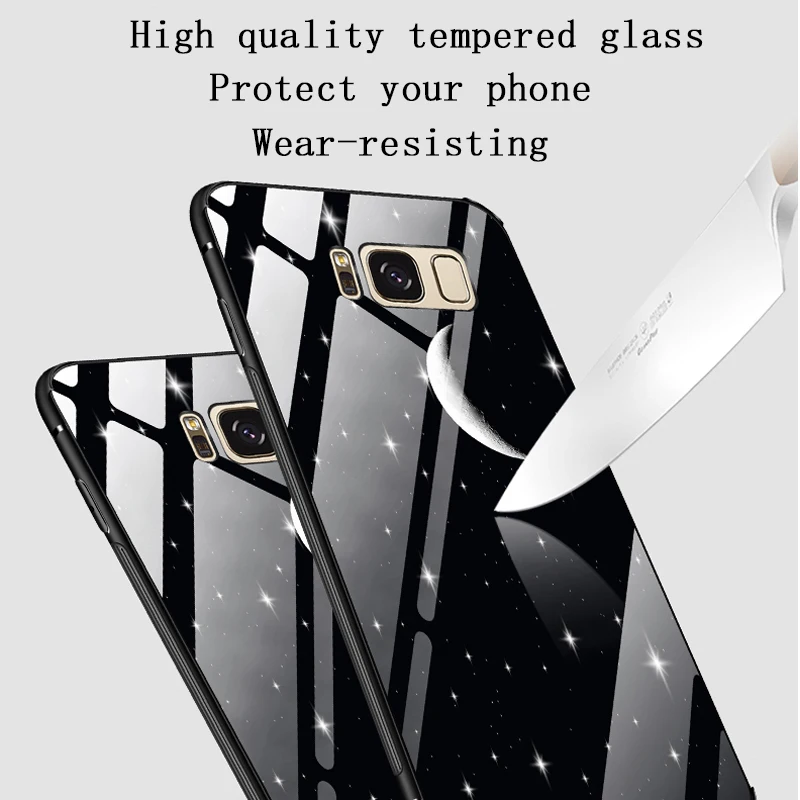 Phone Covers For Samsung Galaxy S8 Plus Note 8 Case Luxury 3D Tempered Glass Anti-knock Business phone cases |