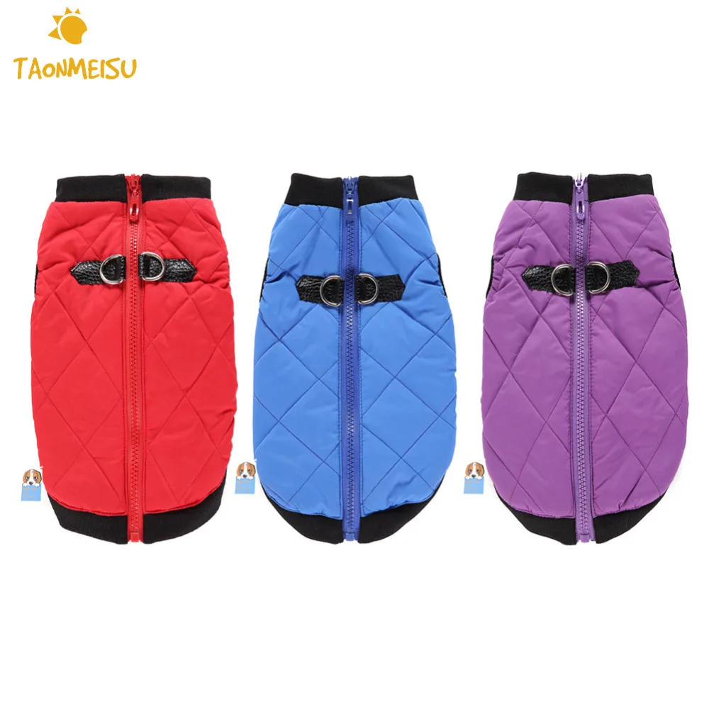 Кожаная повседневная куртка с пряжкой для собак осенне зимний теплый жилет без