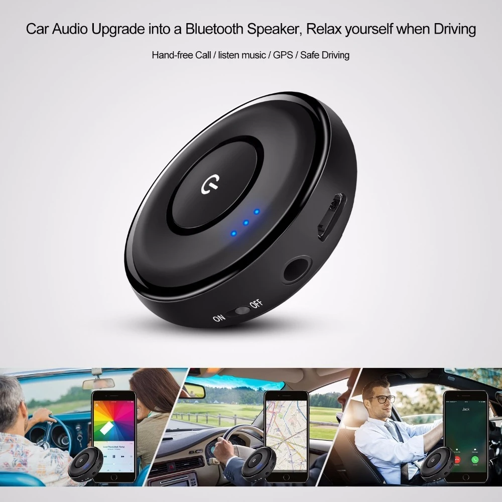 Портативный Bluetooth 4 1 Aux 3 5 мм громкой связи car kit Беспроводной a2dp стерео домашнего