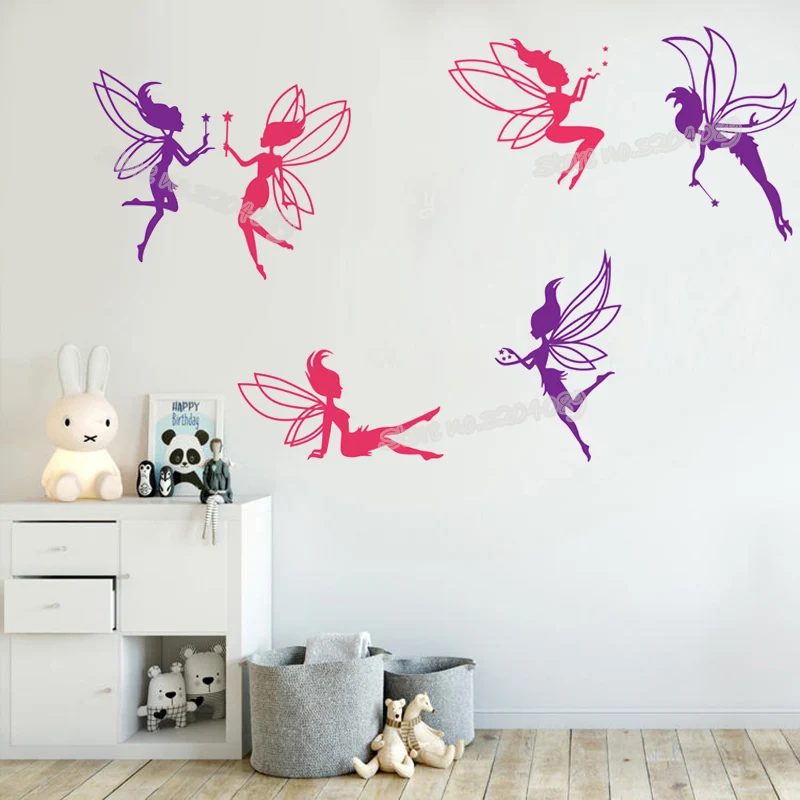 6 шт./компл. наклейки на стену феи Динь-Динь декор для детской комнаты девочек | Дом