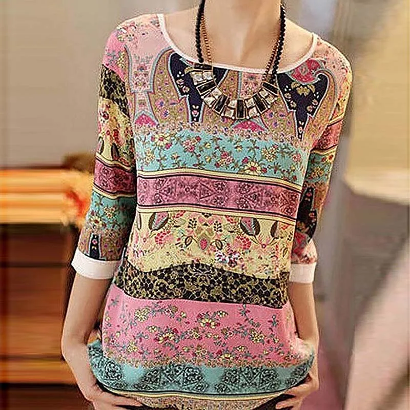 Новинка 2018 сексуальная винтажная длинная футболка с принтом женская модная