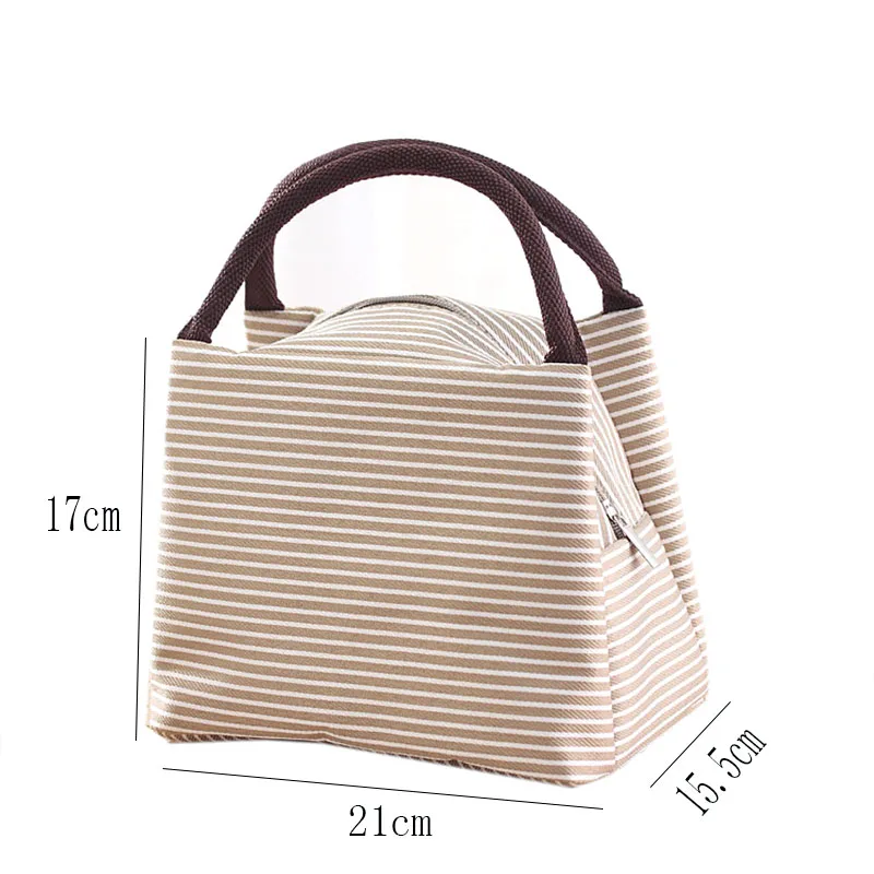 Simple Stripes Insulated Lunch Bag for Women Packaged Food Thermal Bags Thermo Pouch Isothermal Kids Refrigerator | Багаж и сумки
