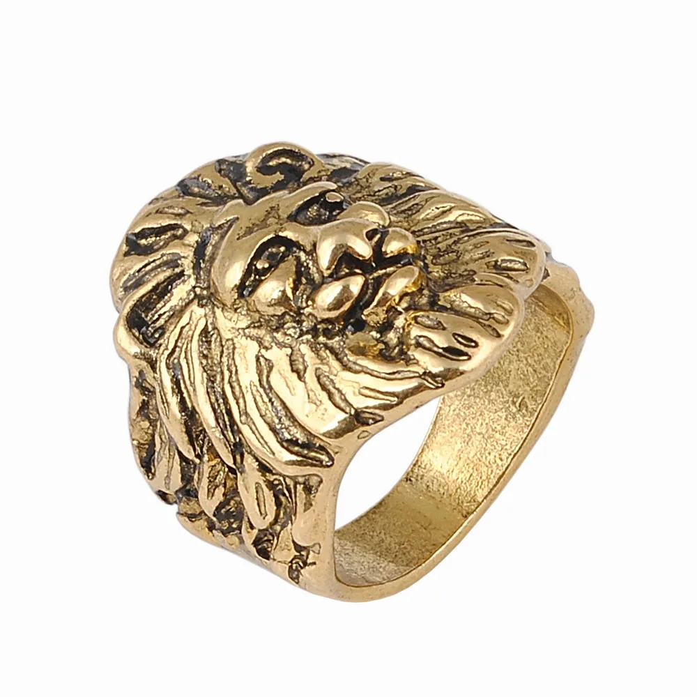 

Mens Vintage Rings Lion Head Rings