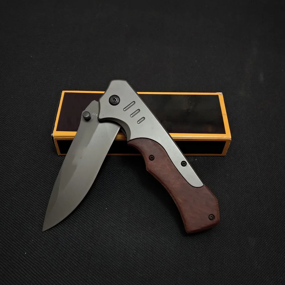 Складной нож D208 из нержавеющей стали с изображением львиных волков тактический