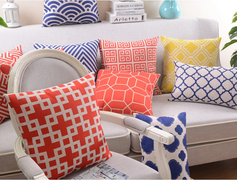 Европа Стиль Декоративные диванные подушки крышка синий олень животных Чехлы Home