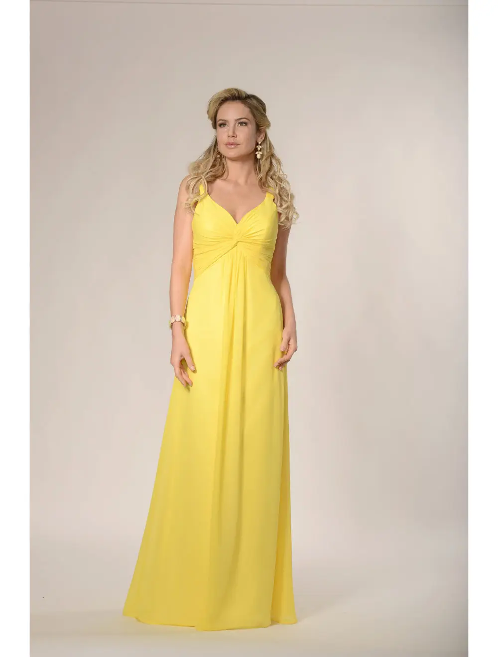 Женское длинное пляжное платье для подружки невесты элегантное желтое шифоновое