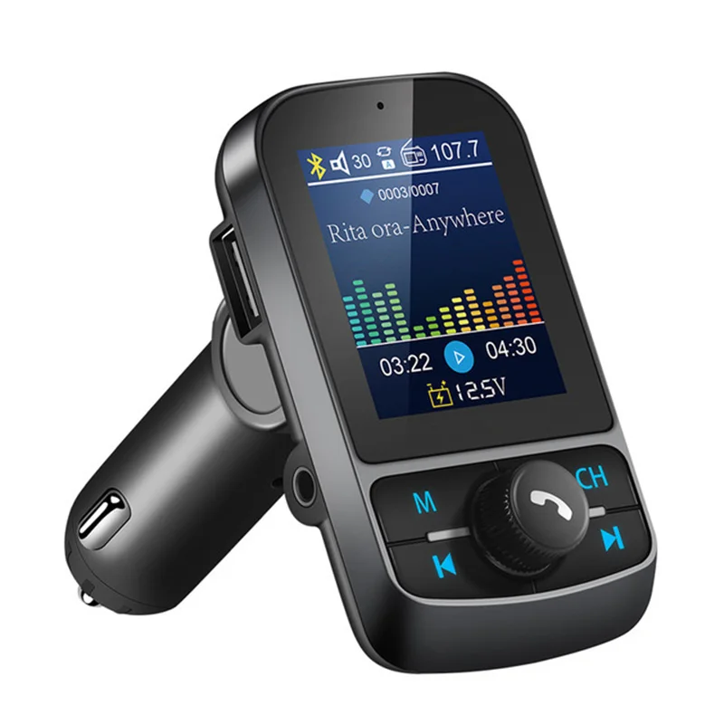 NEW FM Transmitter 1.8" Color Screen AUX Modulator Bluetooth Wireless MP3 Radio Adapter Car Kit 5V 3.1A USB Charger TF Card |
