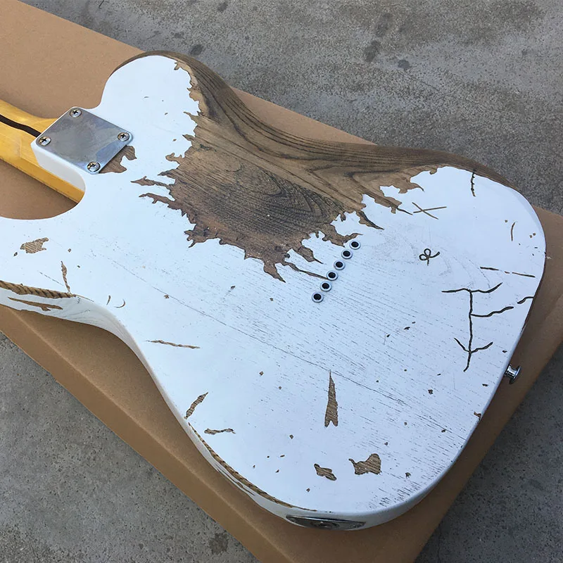 Тяжелая Реликвия Электрогитара Telecaster Электрогитара 6 струн Elm тела клен шеи Любой цвет