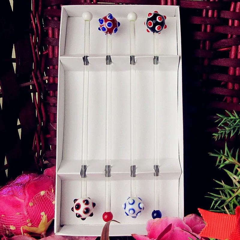 4 шт. мешалка из муранского стекла в форме зонта | Дом и сад