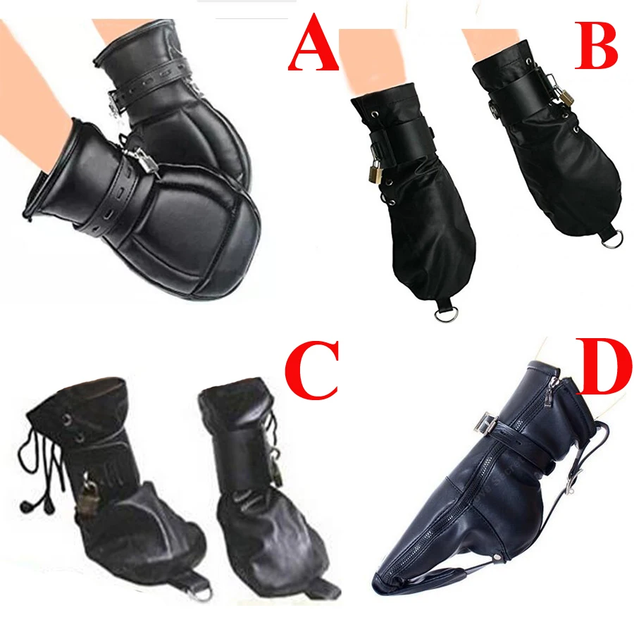 

Handcuffs/Mittens/Boot Booties, Leather Gloves Dog Paw Padded Fist Mitts Socks,BDSM Bondage,Sex Toys