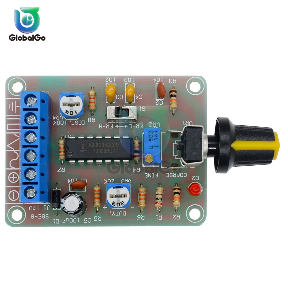 ICL8038 интегральный функциональный генератор сигналов модуль DIY комплект синусоидальный квадратный треугольник Регулируемый переключатель кнопка