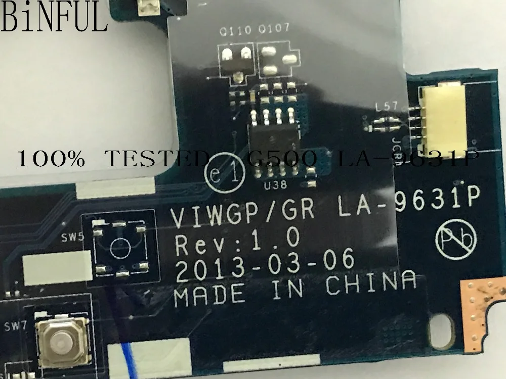 

В наличии. Материнская плата для ноутбука VIWGP/GR LA-9631P для материнской платы LENOVO G500, (квалифицировано ОК)