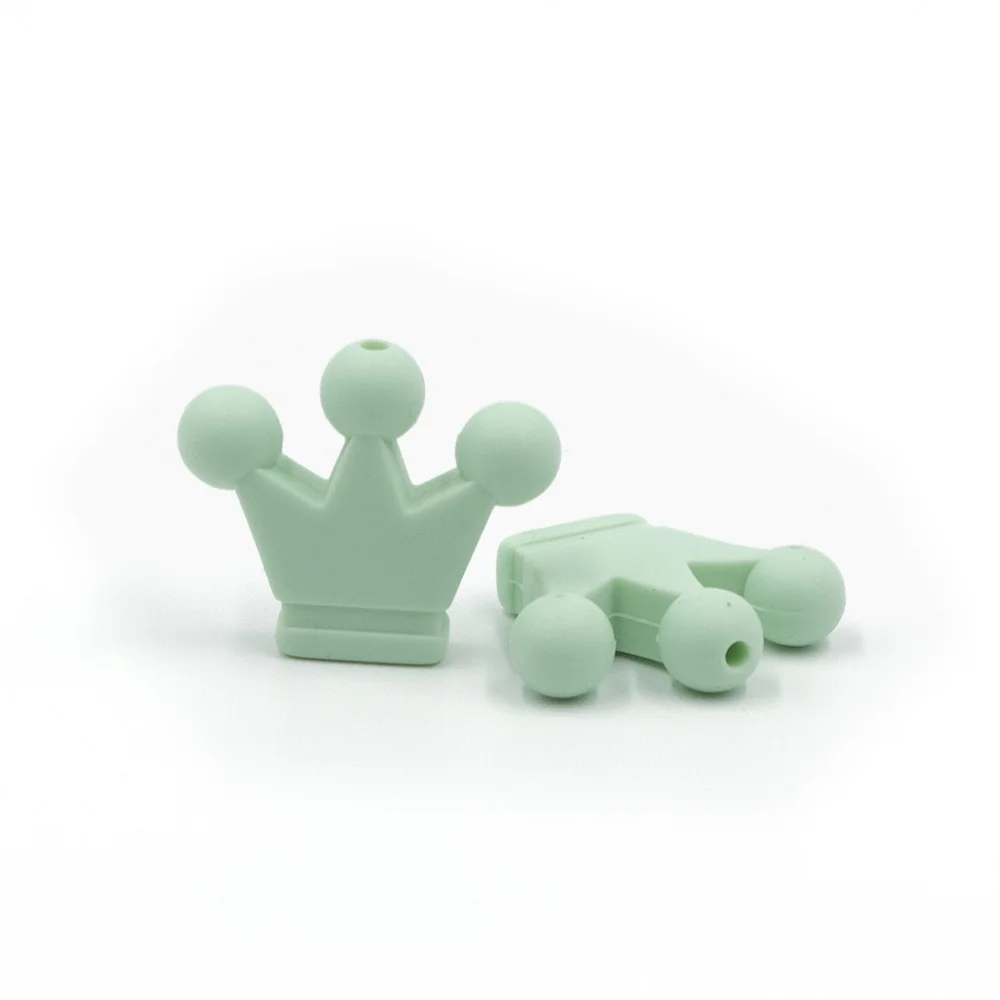 Mint Green 50 шт. Бабочка Перл Силиконовые Зубные бусины 3 см детский аксессуар для прорезывания зубов игрушки DIY силиконовые бусины BPA бесплатно Mordedor Silicona Beb - Цвет: Mint Green