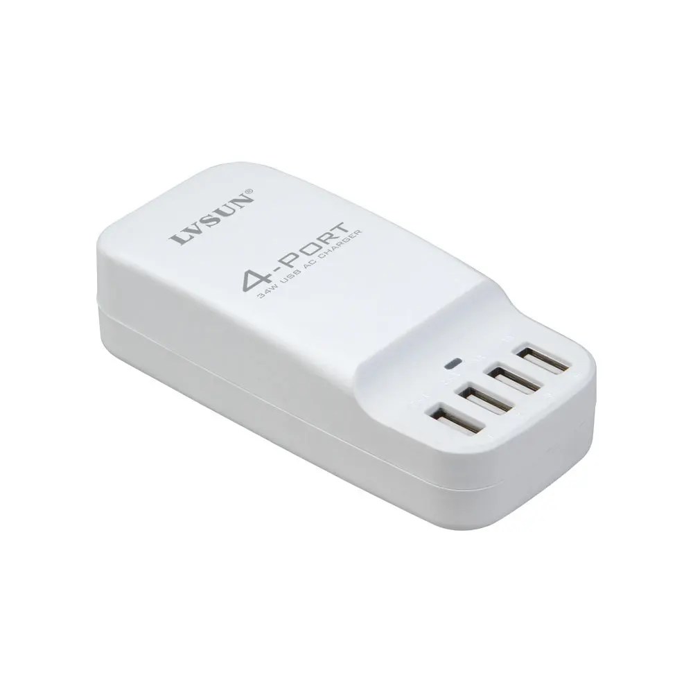 Udoli 34 Вт 6.8A Белый Универсальный многопортовый настольный USB настенный AC зарядная