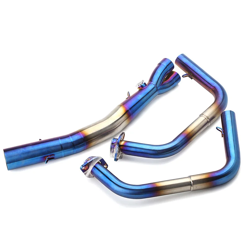 Z400 Ниндзя 400 Передняя полная выхлопная система для мотоцикла Kawasaki, модифицированная нержавеющая стальная средняя труба, глушитель Slip-on.