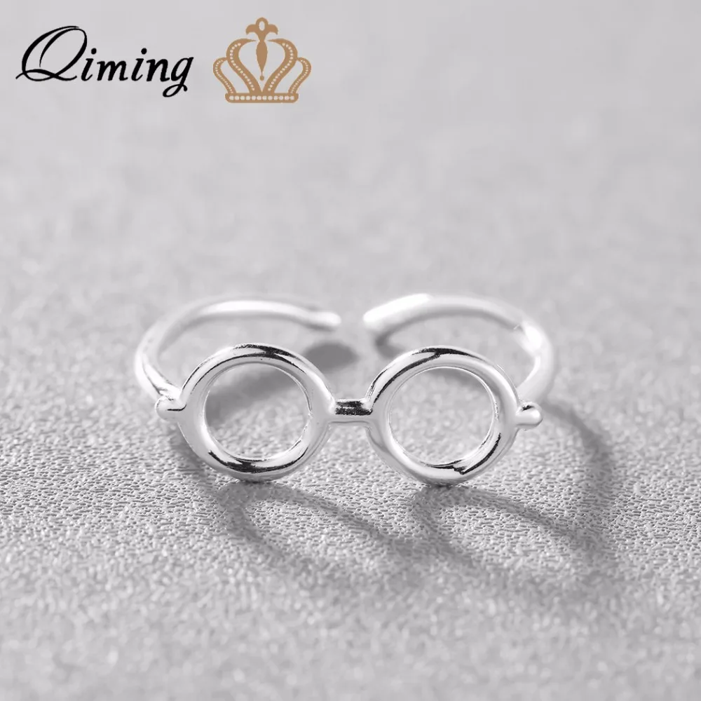 Модные стеклянные кольца QIMING женские модные регулируемые подвески ювелирные