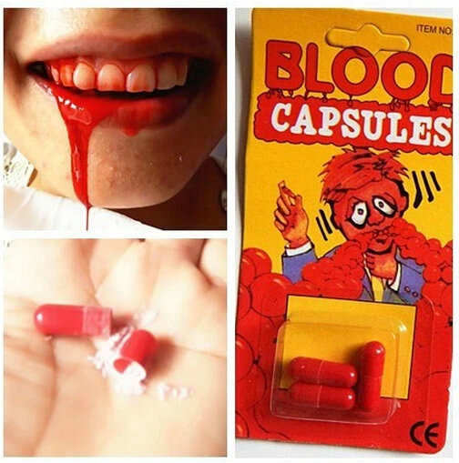 

2pcs Spray Blood pills amazing Toy Gift Joke Prank Trick Fun joke April Fool's Day present TOY creative gift Brandnew gifts