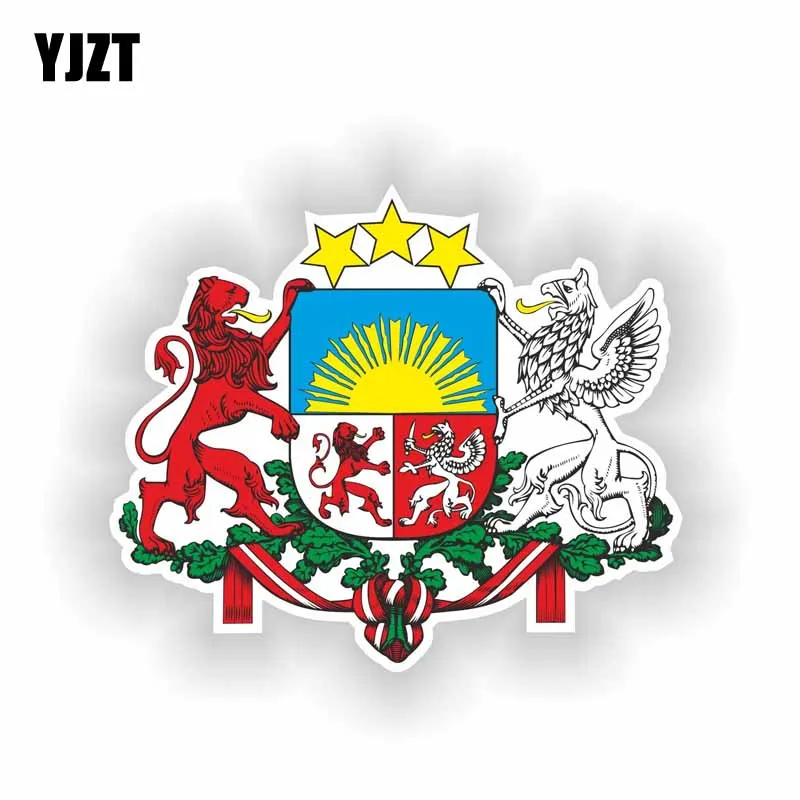 YJZT 13 8 см * 11 5 автомобильный мотоцикл Латвийский герб шлем автомобильная наклейка