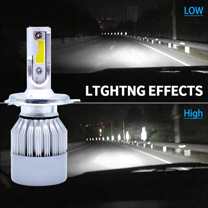 2pcs All In One C6 Car Led Headlight H1 H3 H7 H11 H4 H13 9004 HB3 9006 9007 880 72w 7600lm Per Pair 6000K LED Bulbs Headlamp | Автомобили