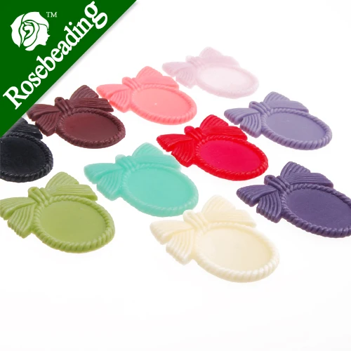 18*25 мм Резиновые кабошоны из смолы смешанные цвета Подвесные лотки для кабошона
