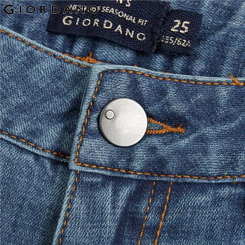 Giordano .женские укорочённые джинсы с пятью классическими карманами данный вариант