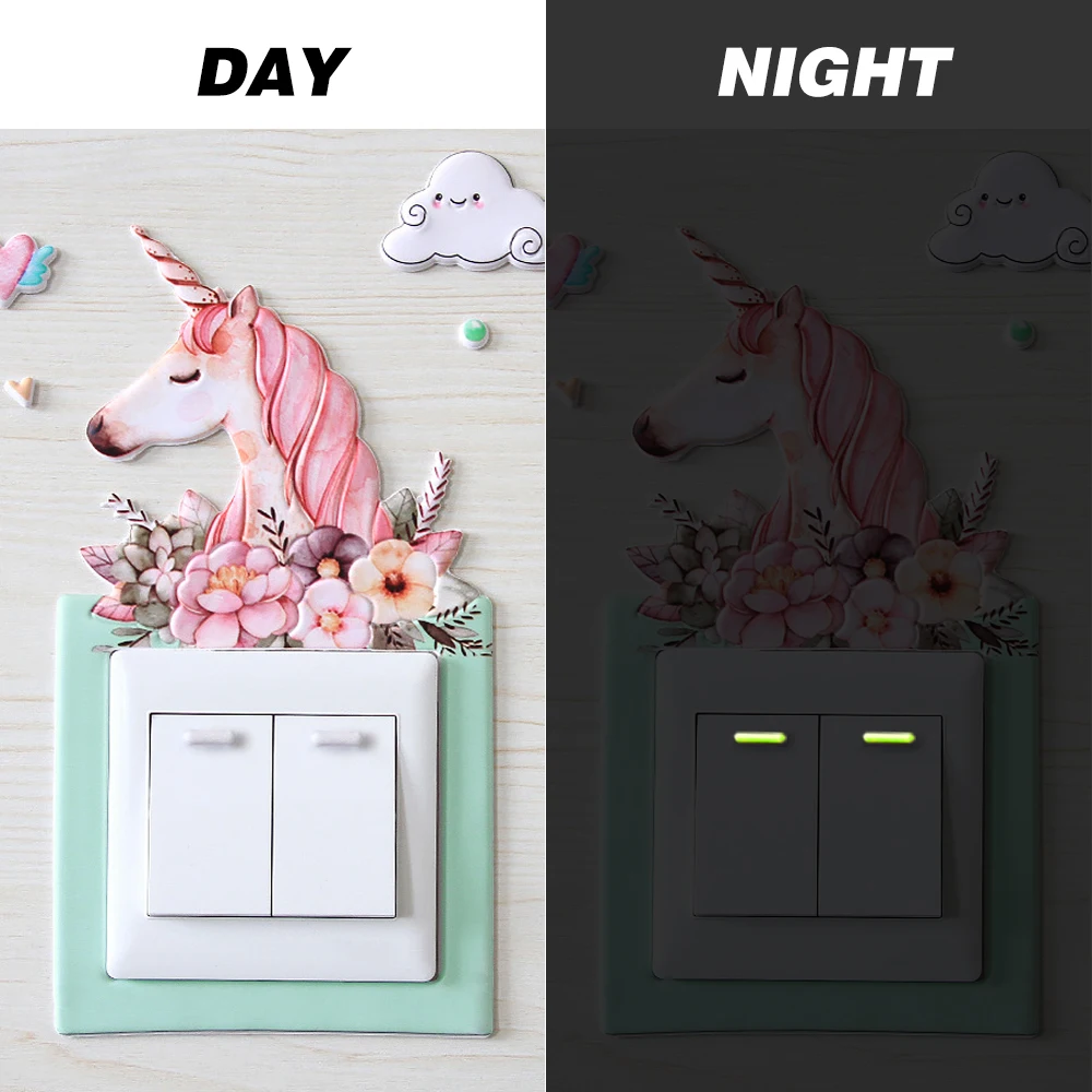 Милый мультяшный животный Декор для комнаты 3D Настенный силиконовый ВКЛ ВЫКЛ