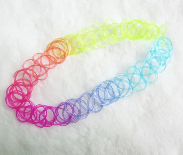 Неоновое радужное ожерелье-чокер с татуировкой винтажное пластиковое ювелирные