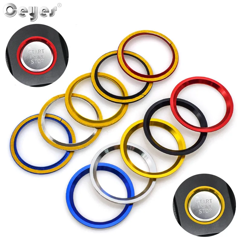 Ceyes Car Styling Auto Engine Start Stop Ignition Ring Circle Sticker Case For Audi A4 A5 A6 A7 B8 BT Interior Decorative Covers |