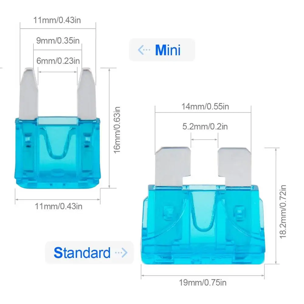 50pcs Porte Fusible Motorcycle Battery Terminals mini Adapter Car Blade Fuse With Clip Auto Standard Mini Parts | Автомобили и