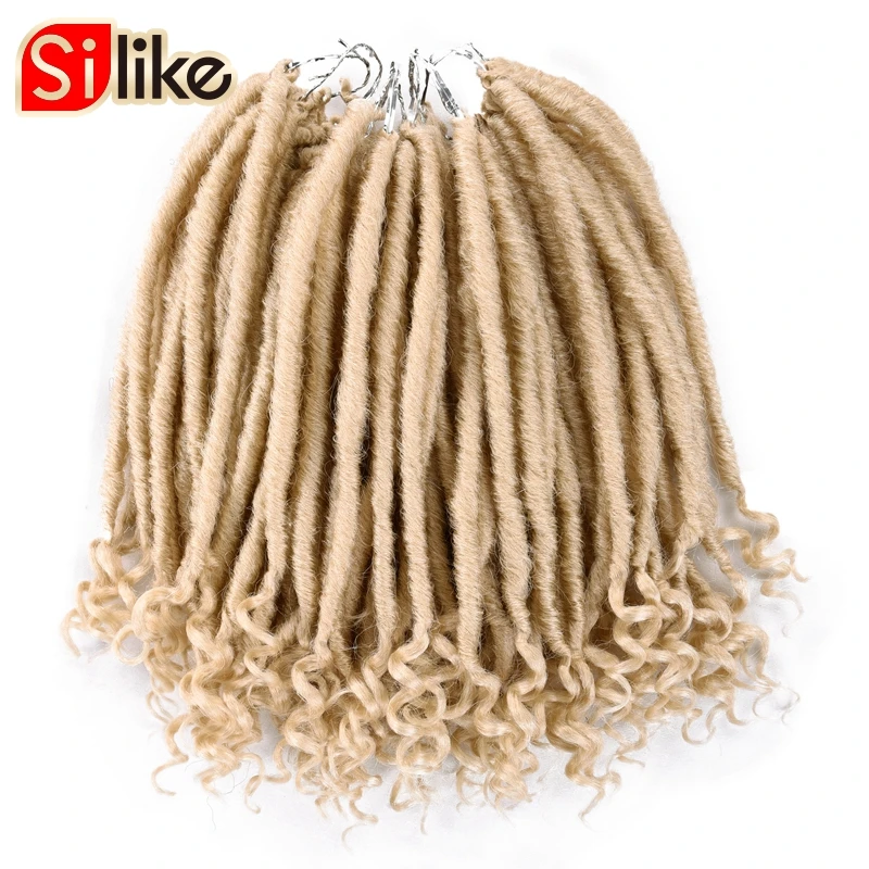 Silike Goddess искусственные локоны в стиле Crochet косички 14 18 дюймов мягкие натуральные предварительно петлевые синтетические косички для наращивания волос 24 стойки/упаковка