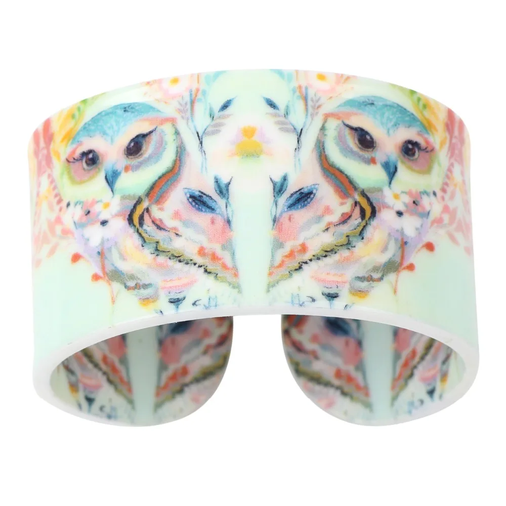 WEVENI акриловые Сова Цветок Печать Любовь широкие браслеты браслет ювелирные
