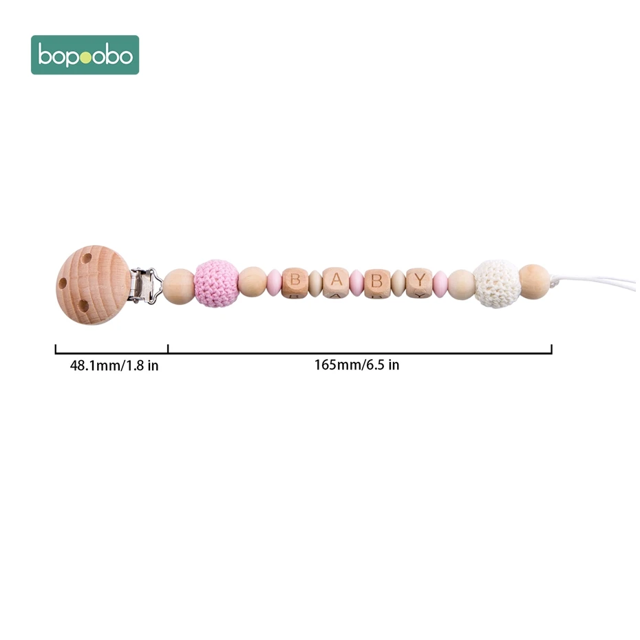 Pink Pacifier Chian Bopobo/детский Прорезыватель для зубов; детская коляска с силиконовыми бусинами для активного отдыха; персональный фиксатор; цепочка для соски; погремушка; держатель для пустышки; деревянный Прорезыватель - Цвет: Pink Pacifier Chian