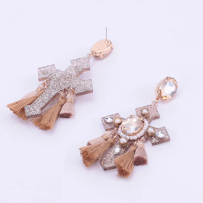 Sehuoran большой Aretes Brincos серьги-капли с крестиком для женщин Полимерные Подвески Oorbellen модные ювелирные изделия Свадебные серьги Новинка
