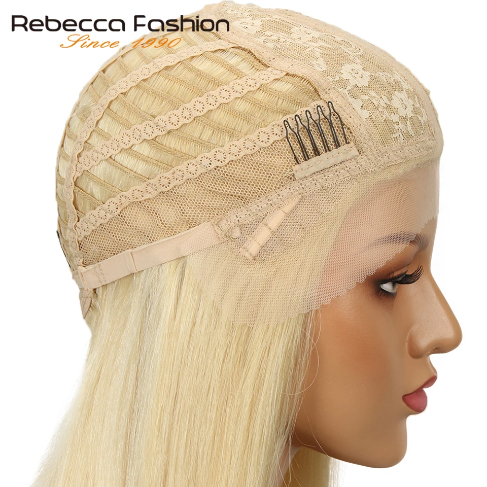 Rebecca 613 медовый блонд кружевные передние человеческие волосы парики короткий Боб - Фото №1